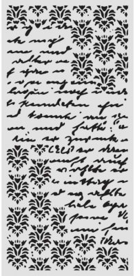 SEAL AND WRITINGS stencil - Schablon med text och textur från Stamperia 12x25 cm
