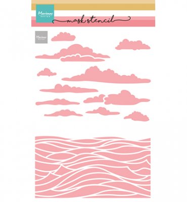 SEA SCENERY stencil - Schablon med havstema från Marianne Design A5