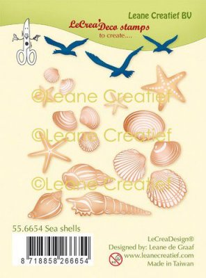 Seashells clear stamp set - Stämpelset med snäckor från LeCrea / Crealies
