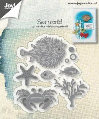 Sea world die set - Stansmallar med havstema (fisk, krabba, korall m m) från Joy! Crafts