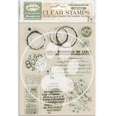 SECRET DIARY clear stamp set - Stämpelset med små mönsterstämplar från Vicky Papaioannou Stamperia A5