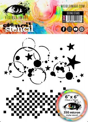 SEEING STARS stencil from Visible Image 15x15 cm
