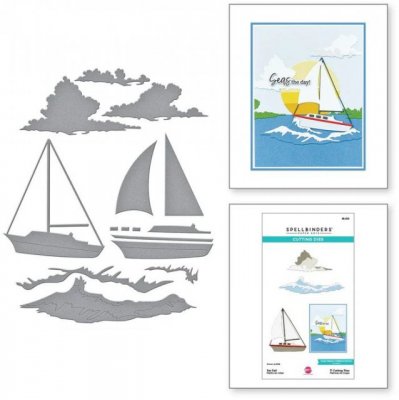 SET SAIL sea themed die set - Stansmallar med sjö- och havstema från Spellbinders