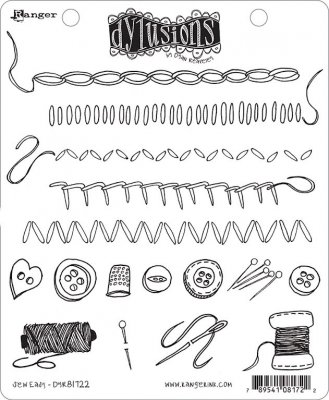 SEW EASY handicraft rubber stamp set from Dylusions Ranger ink