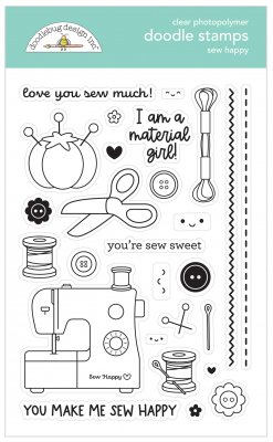 Sew Happy clear stamp set from Doodlebug design inc