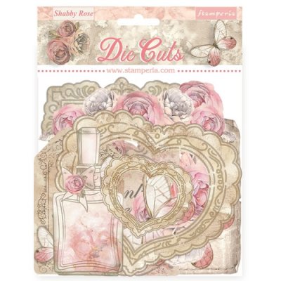 SHABBY ROSE DIE CUTS - Dekorationer från Stamperia