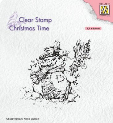 Shaggy snowman clear stamp - Stämpel med en snögubbe från Nellie Snellen 6,7*5,6 cm