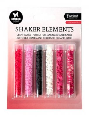 Shaker Elements Love Language (6pcs) - Skakkortsdekorationer med kärlekstema från Studio Light