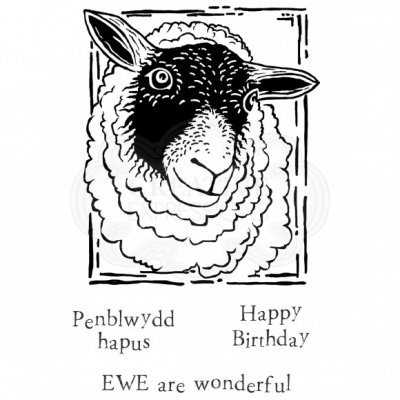 Sheep clear stamp - Stämpelset med ett får från Woodware