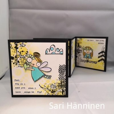 #357 Fly girl clear stamp set - Stämpelset med flicka från Aall & Create A7 Janet Klein