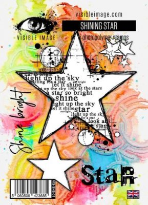 SHINING STAR clear stamp set - Stämpelset med stjärna från Visible image A6
