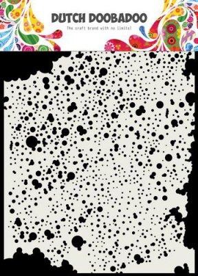 Shots bubbles stencil - Schablon med bubblor från Dutch Doobadoo A5