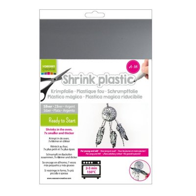 SILVER shrink plastic (4 pcs) from Vaessen Creative A4