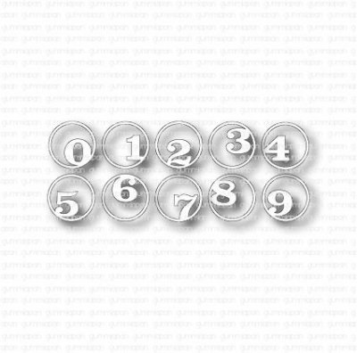 SIFFROR I CIRKLAR-stansmallar från Gummiapan ca 1,5 cm