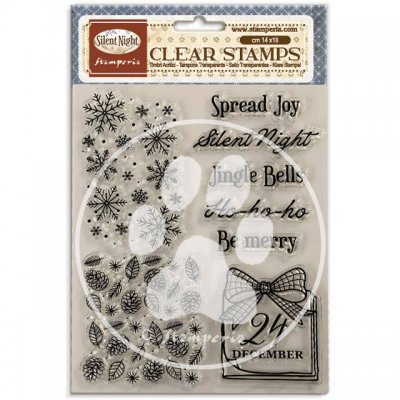 SILENT NIGHT CLEAR STAMP SET - Stämpelset med jultema från Stamperia A5