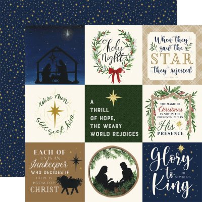 4x4 Silent Night Christmas journaling cards from Echo Park 30x30 cm