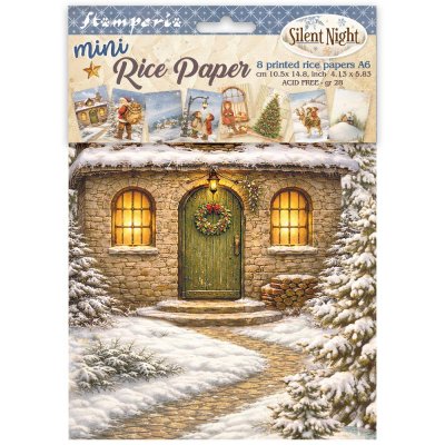 SILENT NIGHT mini rice paper pack - Rispapper med jultema från Stamperia A6