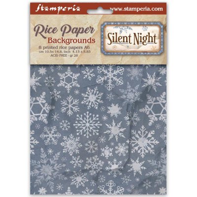SILENT NIGHT rice paper backgrounds - Rispapper från Stamperia A6