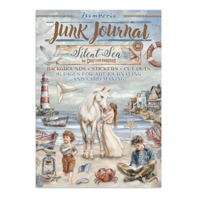 SILENT SEA horse JUNK JOURNAL - Dekorationer med havs- och hästtema från Stamperia A4