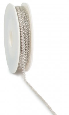 SILVER beads cord 1 m - Silverfärgat pärlband från Vivant 1 m