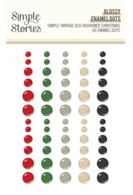 SIMPLE VINTAGE OLD-FASHIONED CHRISTMAS enamel dots from Simple Stories 30x30 cm