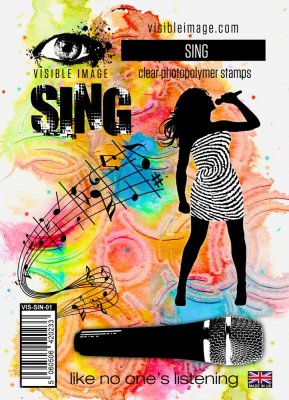 SING music clear stamp set from Visible image A6
