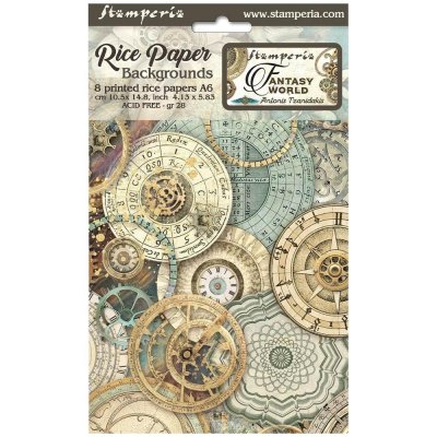 Sir Vagabond in Fantasy World Rice Paper Backgrounds (8pc) - Rispapper från Stamperia A6