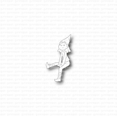 SITTANDE TOMTEFLICKAstansmall från Gummiapan ca 18x36 mm