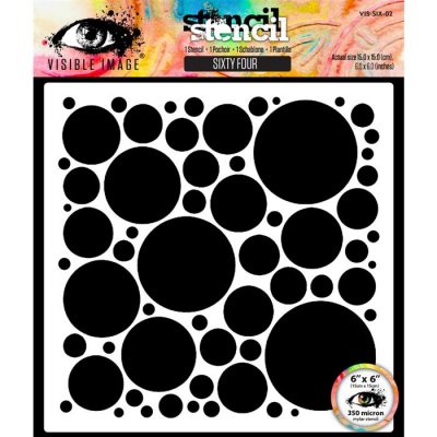 SIXTY FOUR circle stencil - Schablon med cirklar från Visible image 15x15 cm