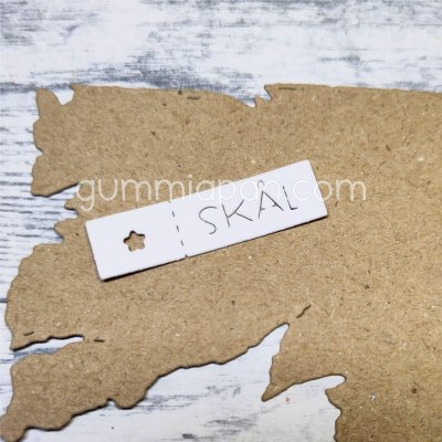 SKÅLTAG SWEDISH CHEERS TAG DIE - Stansmall från Gummiapan ca 10 x 36 mm