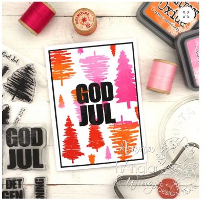 SKOGSGRÖNT granstämplar från Hänglar & Wings A6