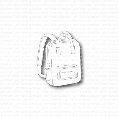 SKOLRYGGSÄCKstansmall från Gummiapan ca 26x33 mm