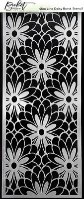 SlimLine Daisy Burst 4x8 Inch Stencils (SC-209) - Schablon med blommor från Picket fence studios 10*20 cm