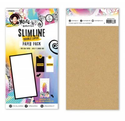 SLIMLINE DOUBLE LAYER paper pack Avlånga papper från Art by Marlene Studio Light 11,5x26 cm