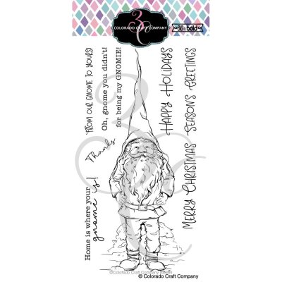 PRE-ORDER - Slimline gnome clear stamp set from Colorado Craft Company 10*20 cm