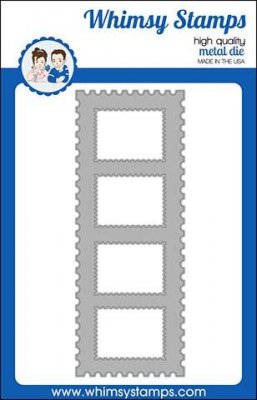 FÖRBESTÄLLNING - Slimline postage die - Stansmall med frimärkeskant runt om från Whimsy Stamps 20*7,5 cm