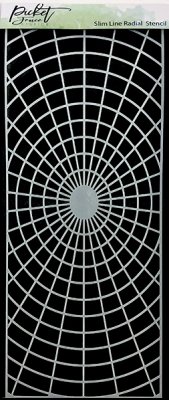 Slimline Radial stencil - Schablon med nätmönster från Picket fence studios 10*20 cm