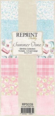 Summertime collection slimline paper pack - Mönsterpapper med sommartema från Reprint 10x21 cm