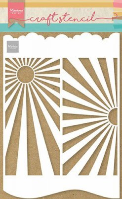 Slimline sunburst stencil - Schabloner med med solstrålar från Marianne Design A4