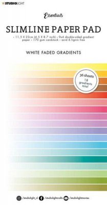 Slimline White fade paper pack - Avlånga papper från Studio Light 11,5x22 cm
