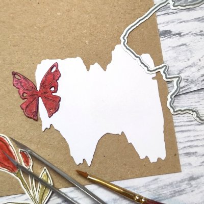 Torn paper die SLITEN PAPPERSBIT from Gummiapan ca 57x58 mm