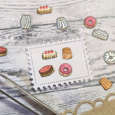 SMÅ KAKOR small cookies die set from Gummiapan ca 10x6 mm, Ø8,5 mm, 7x8 mm, 9,5x6,5 mm
