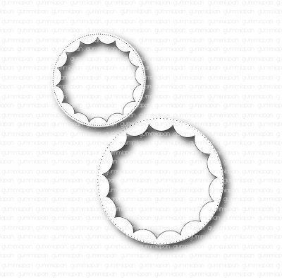 Small scalloped circles inside die set from Gummiapan 5 och 6,7 cm in diameter