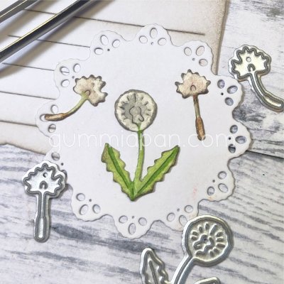SMÅ MASKROSORblommastansmallar från Gummiapan ca 16,2 x 22 mm, 7,8 x 15,5 mm, 8,3 x 14,5 mm, 13 x 10,7 mm