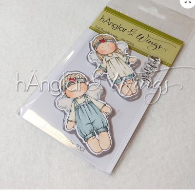 Små skyddsänglar small guardian angels clear stamp set from Hänglar & Stänglar A7