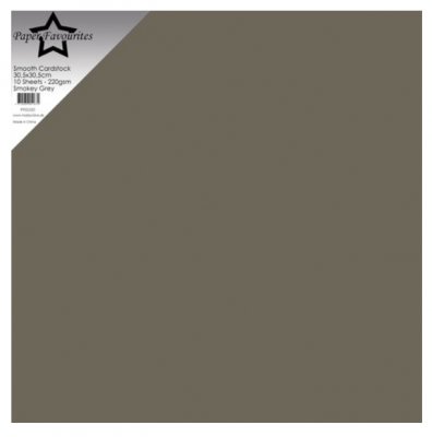 SMOKEY GREY cardstock 12x12 - 10 st grå papper från Paper Favourites 30x30 cm