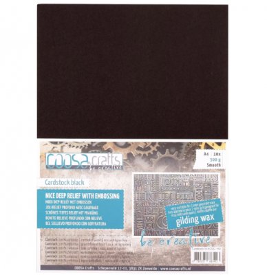 SMOOTH BLACK Cardstock 300 g 10x - Svarta kartongark från Coosa Crafts A4