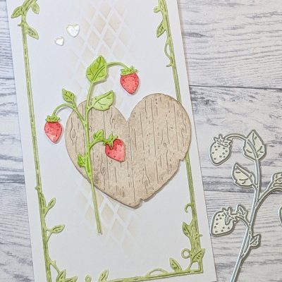 Wild strawberry twig die SMULTRONKVIST from Gummiapan ca 44x76 mm