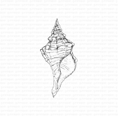 Seashell rubber stamp SNÄCKA from Gummiapan ca 47x100 mm