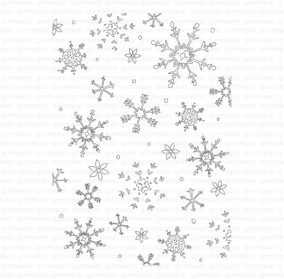 Snöflingebakgrund - Stämpel med snöflingor från Gummiapan 9,5*13,4 cm